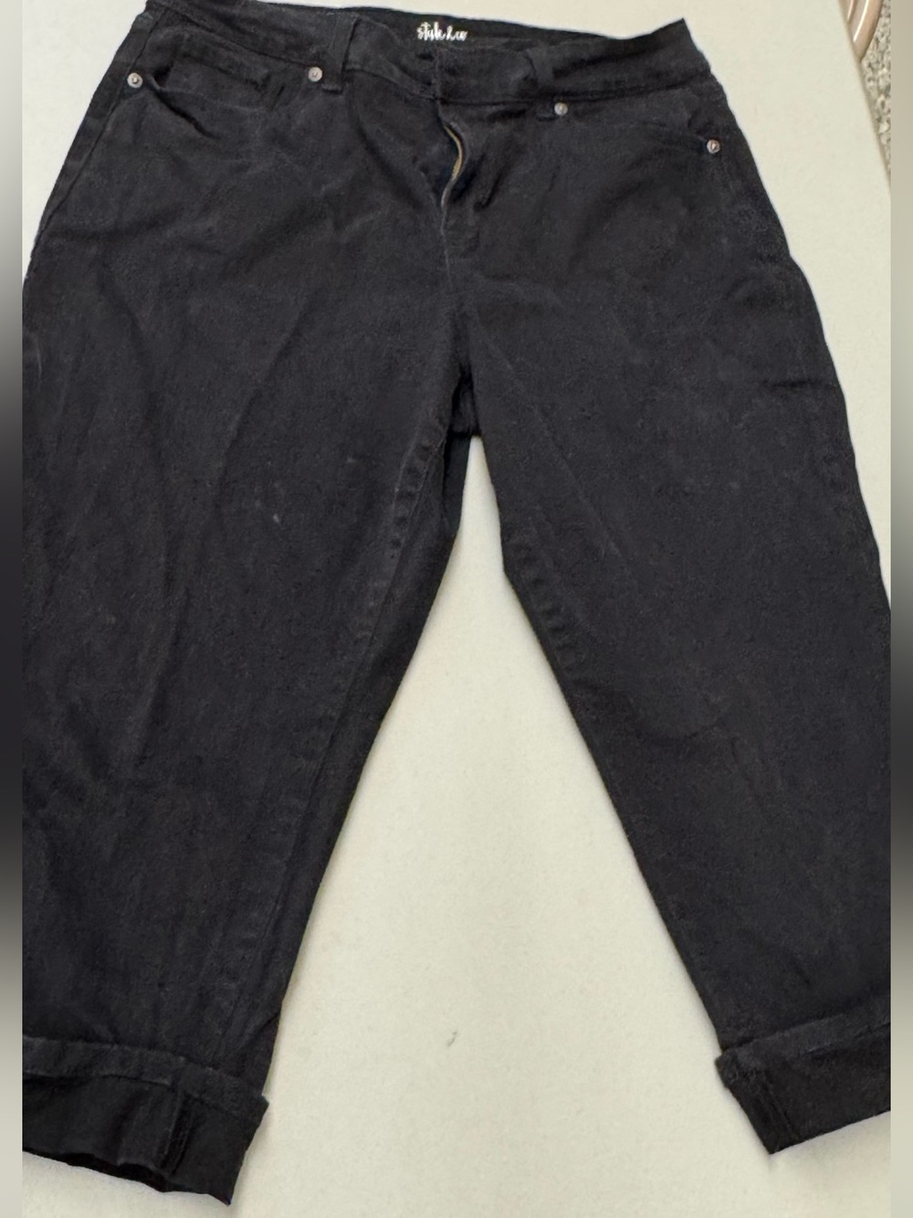 Style & Co. Women’s Curvy Black Cropped Capri Pants Trousers size 14